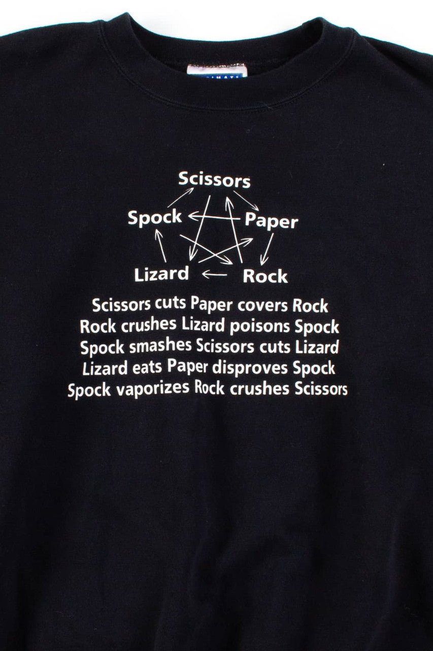 Vintage Rock Paper Scissors Spock Lizard Sweatshirt