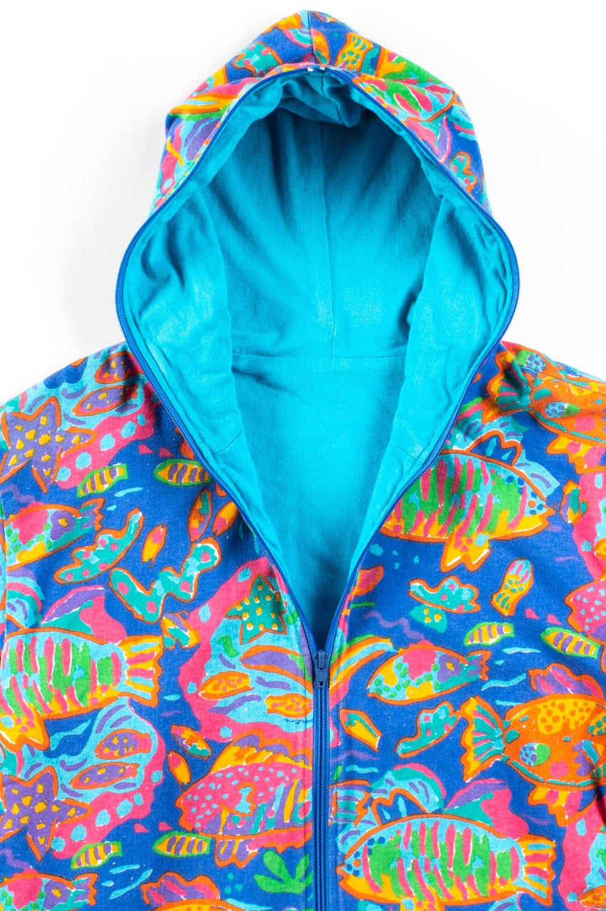 Vintage Tropical Fish Full Zip Hoodie