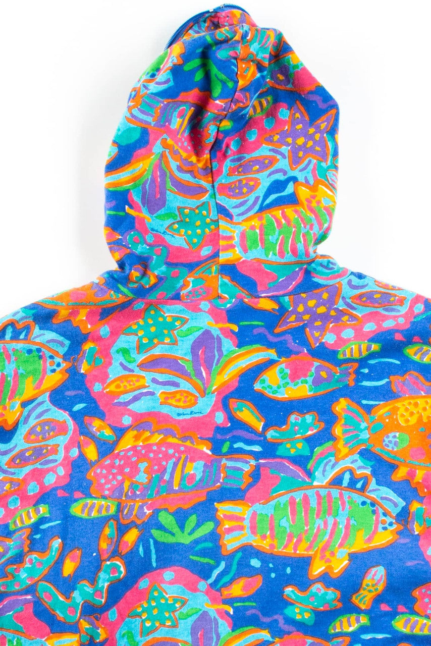 Vintage Tropical Fish Full Zip Hoodie