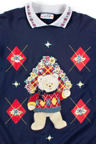 Vintage Lightweight Collared Teddy Bear Sweatshirt