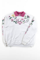 Vintage Frabjous Floral Collared Sweatshirt