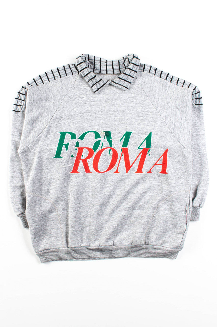Vintage Roma Italia Collared Pocket Sweatshirt