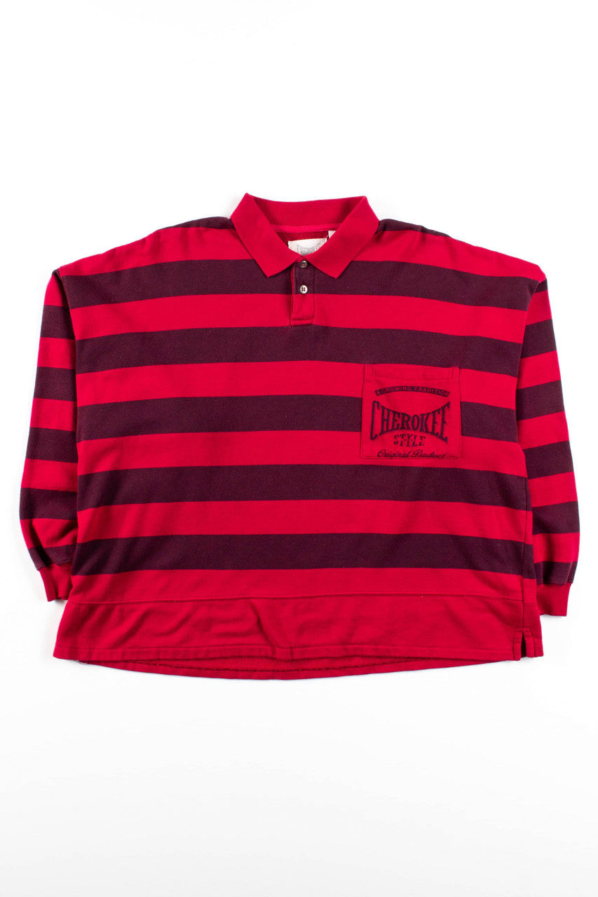 Vintage Cherokee Striped Polo Sweatshirt