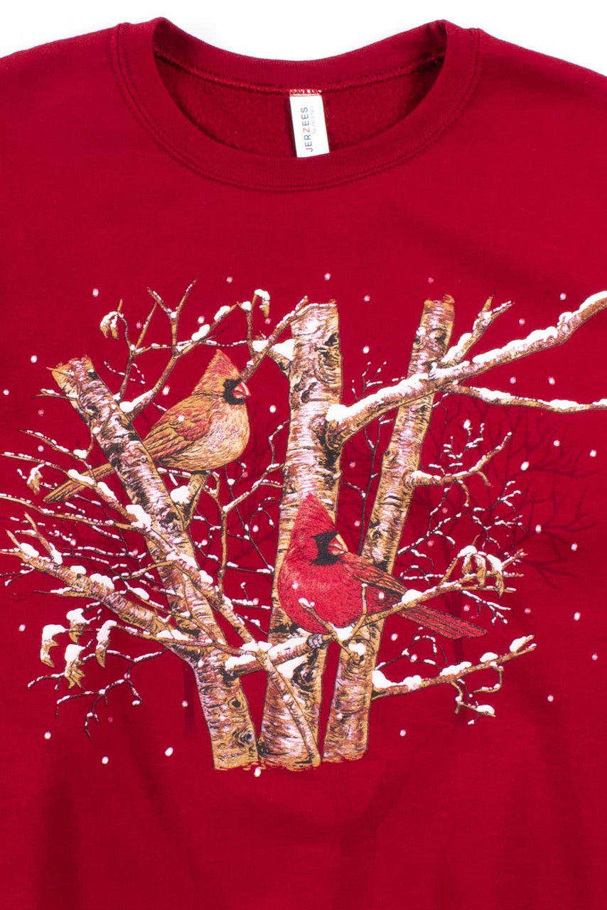 Snowy Cardinal Trees Sweatshirt