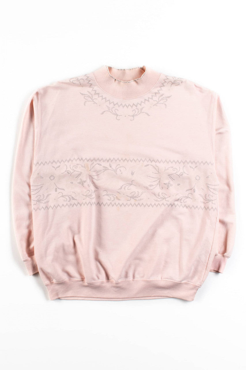 Vintage Pink Floral Lightweight Sweatshirt