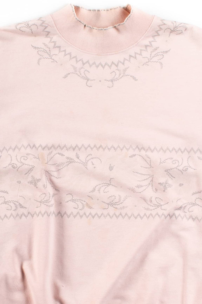 Vintage Pink Floral Lightweight Sweatshirt