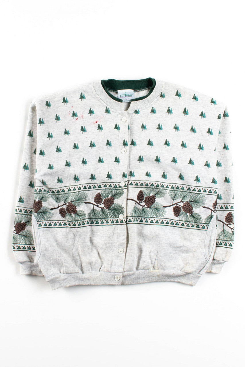 Vintage Pines Button Up Sweatshirt