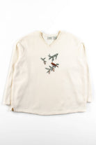 Vintage Pine Bird V-Neck Sweatshirt