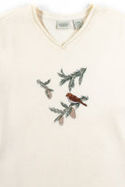 Vintage Pine Bird V-Neck Sweatshirt