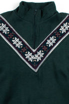 Vintage Fair Isle Quarter Zip Sweatshirt (M)