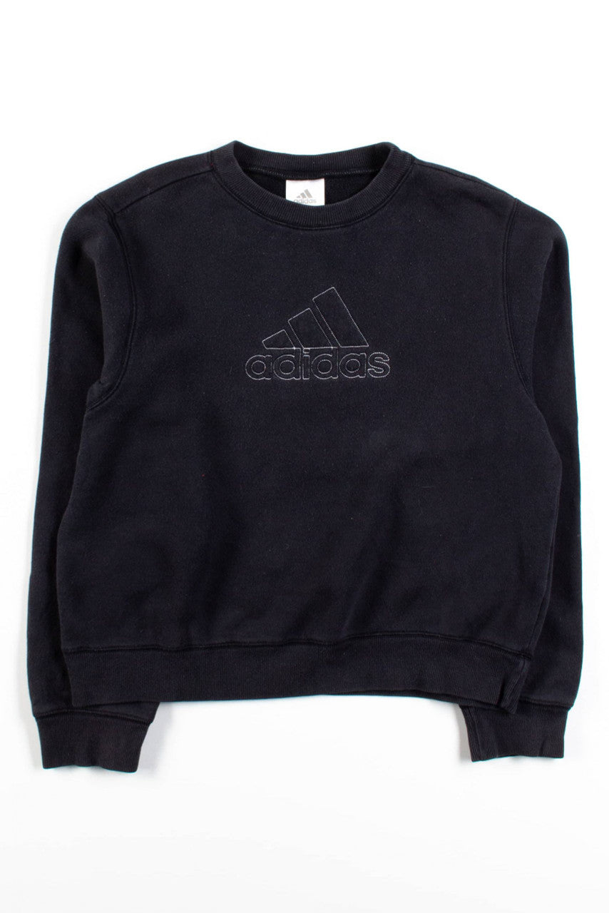 Black Stitched Adidas Logo Sweatshirt