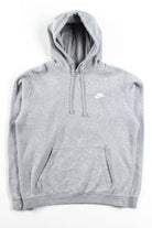 Gray Nike Embroidered Logo Hoodie