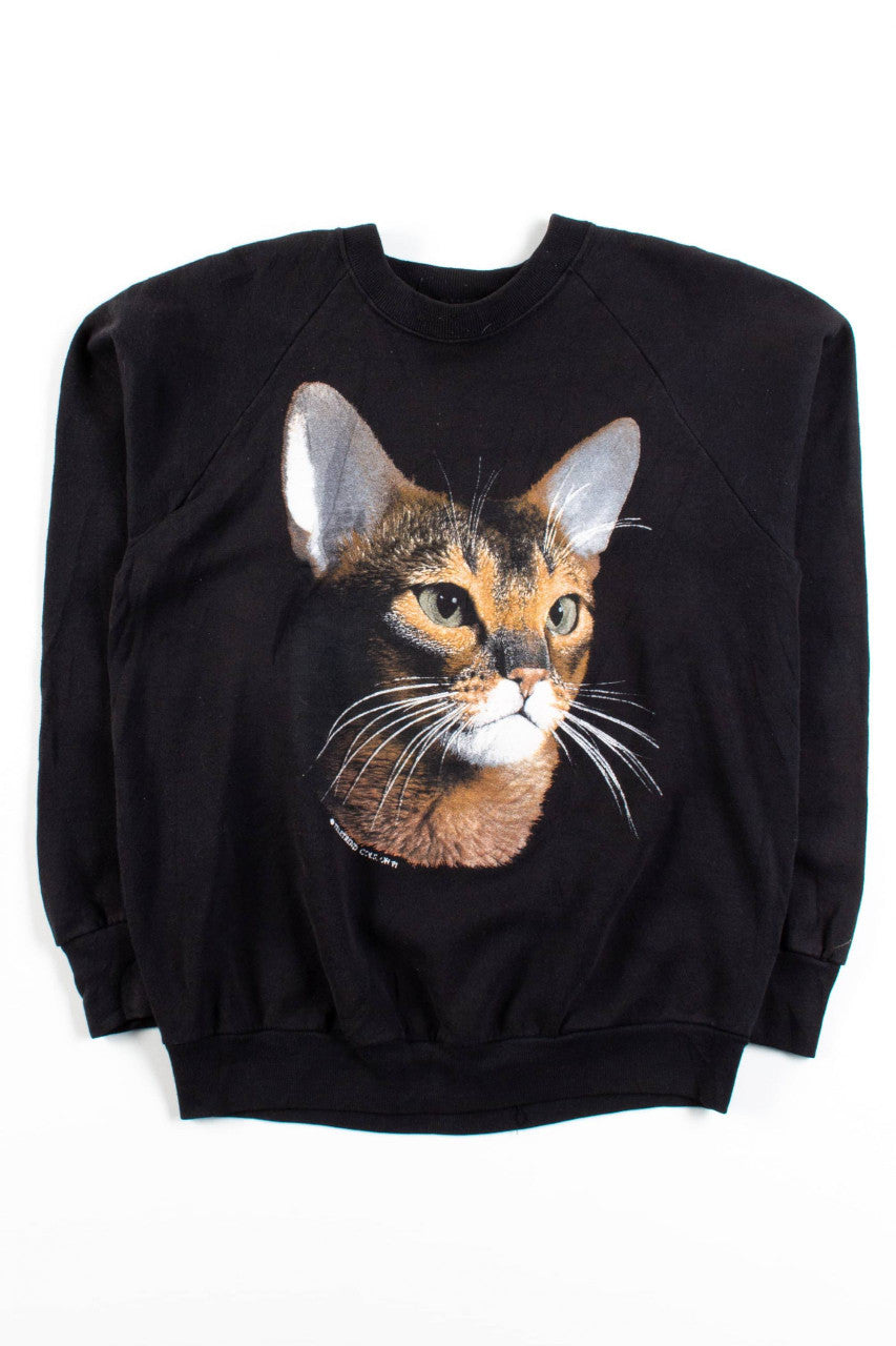 Vintage Cat Portrait Sweatshirt (1991)