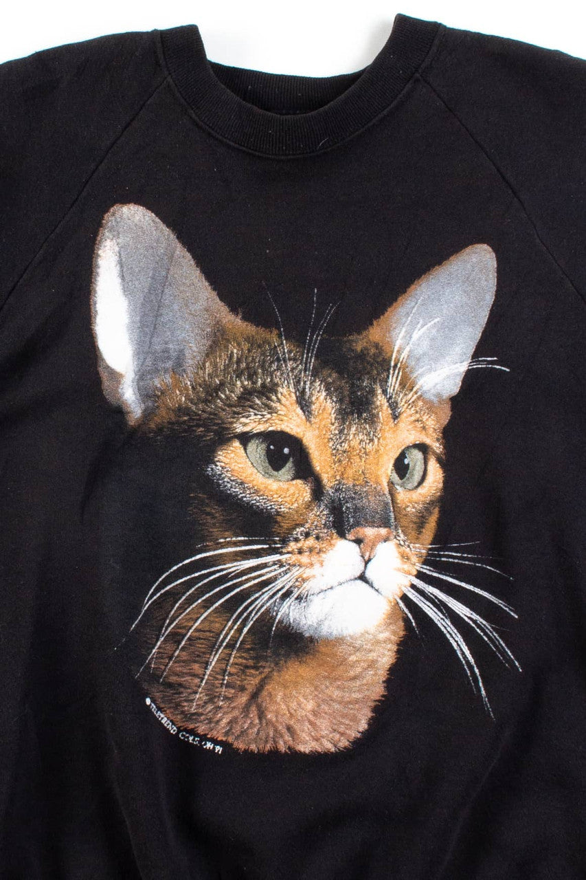 Vintage Cat Portrait Sweatshirt (1991)