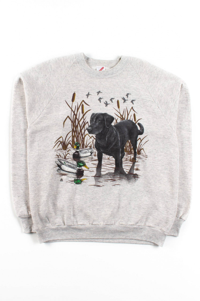 Vintage Black Lab Duck Hunt Sweatshirt (1988)