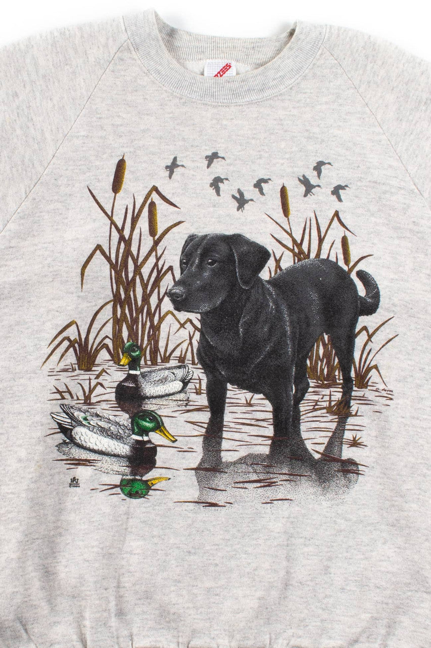 Vintage Black Lab Duck Hunt Sweatshirt (1988)