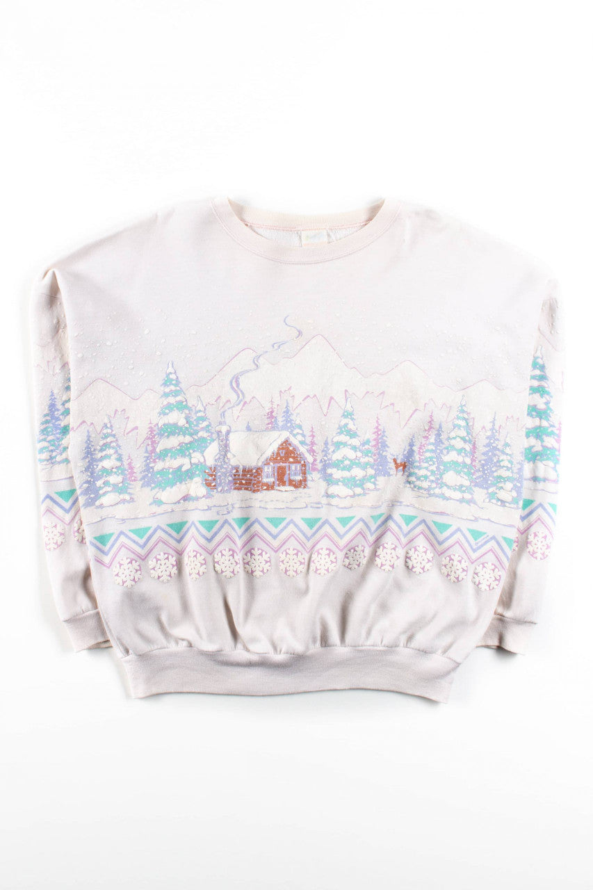 Vintage Winter Cabin Sweatshirt