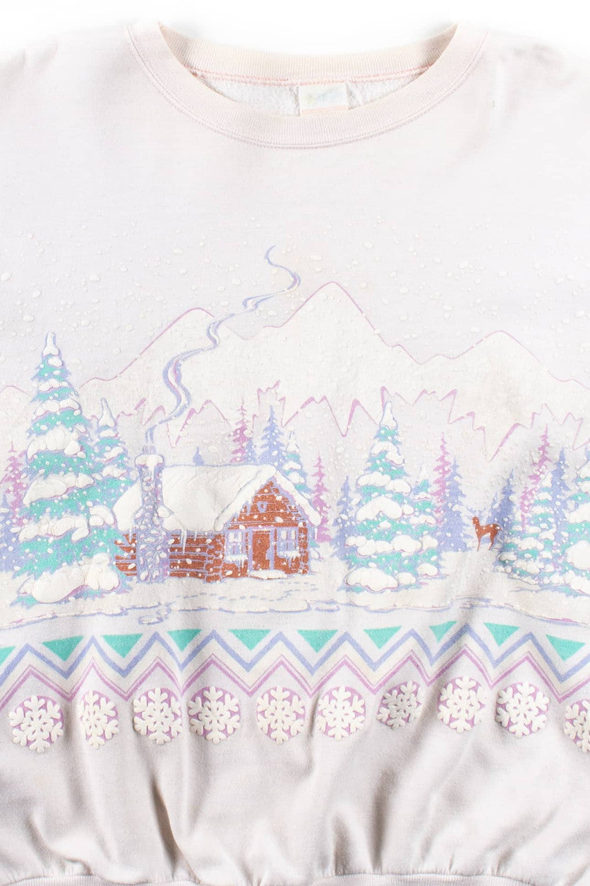 Vintage Winter Cabin Sweatshirt