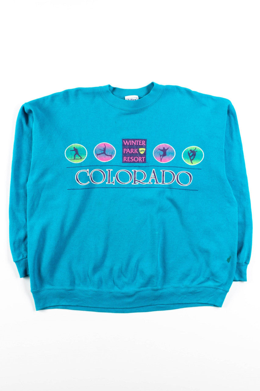 Vintage Blue Winter Park Resort Sweatshirt
