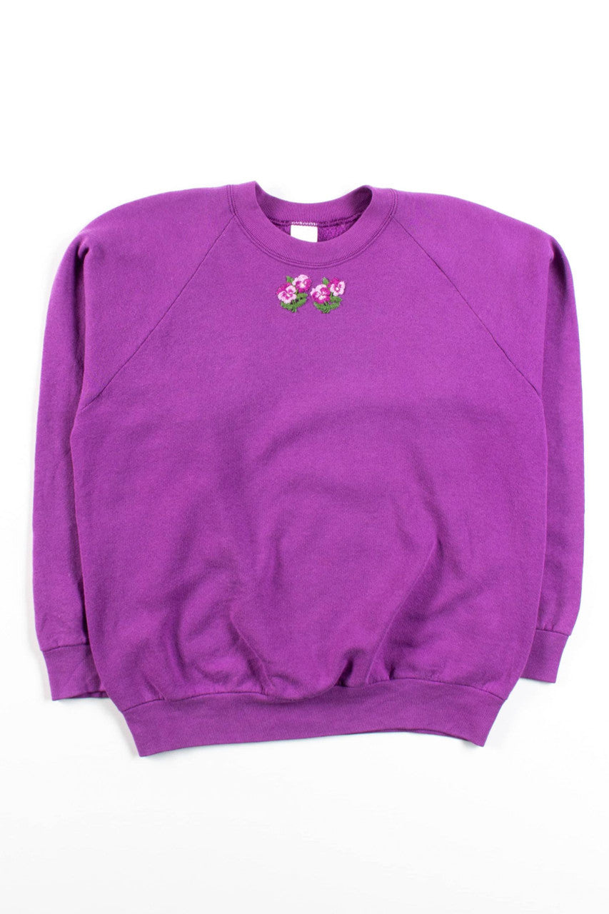 Vintage Embroidered Floral Sweatshirt 1