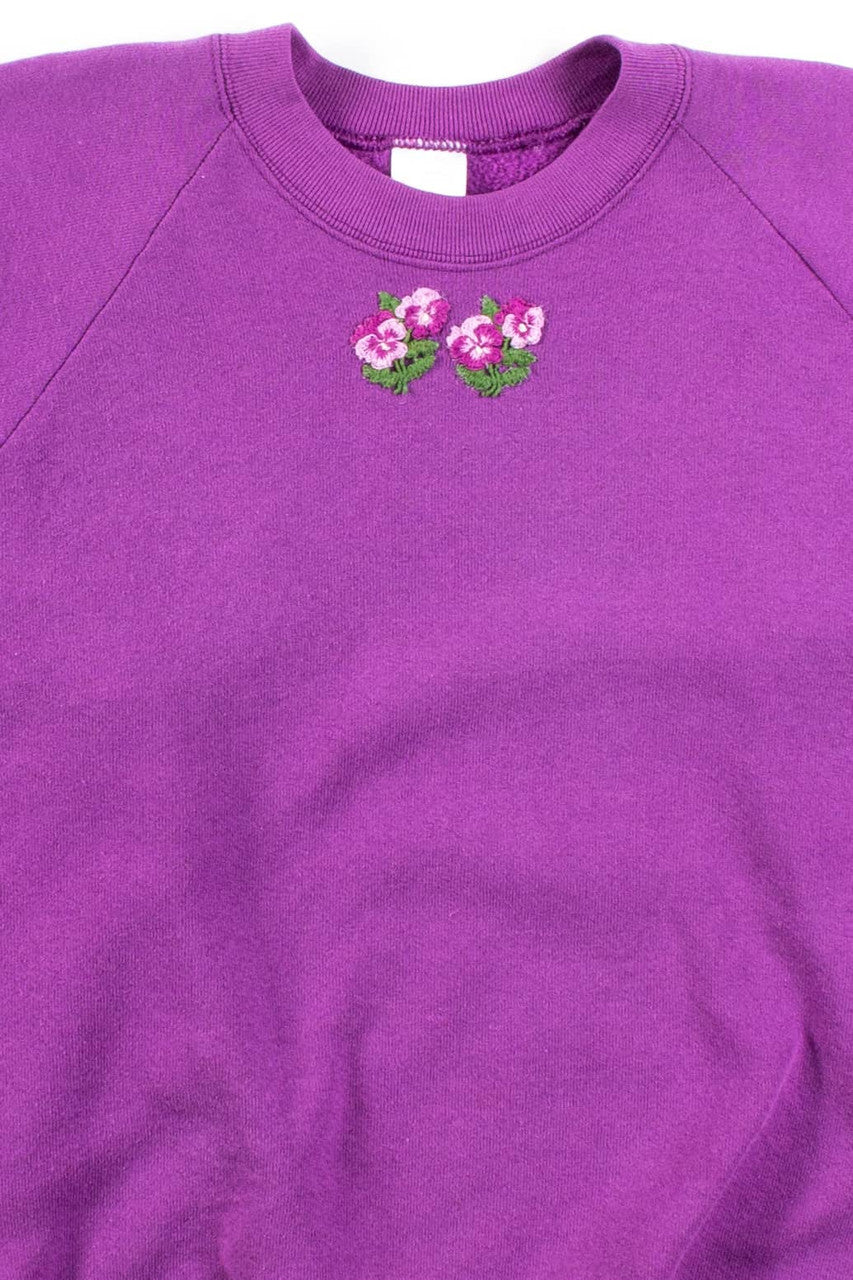 Vintage Embroidered Floral Sweatshirt 1