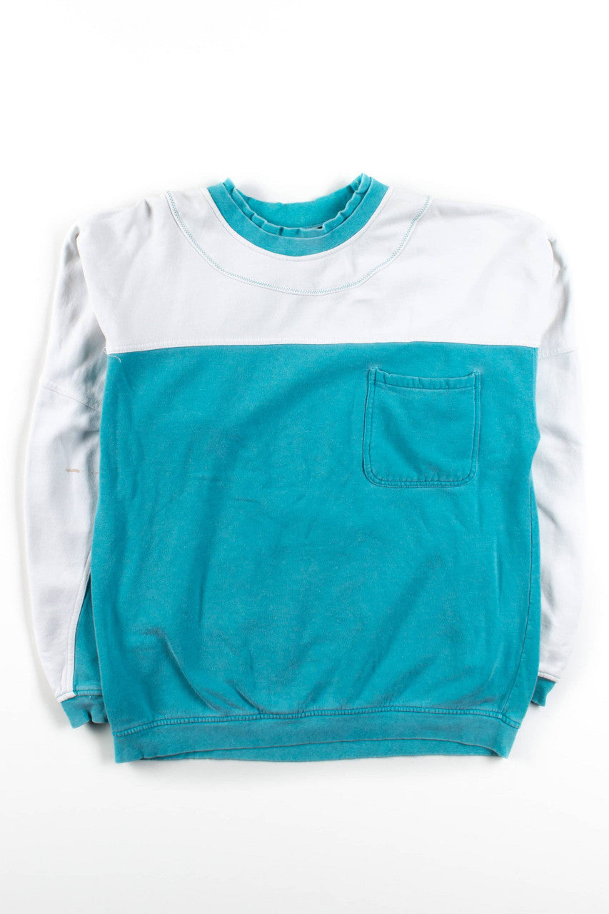 Vintage Layered Color Block Pocket Sweatshirt