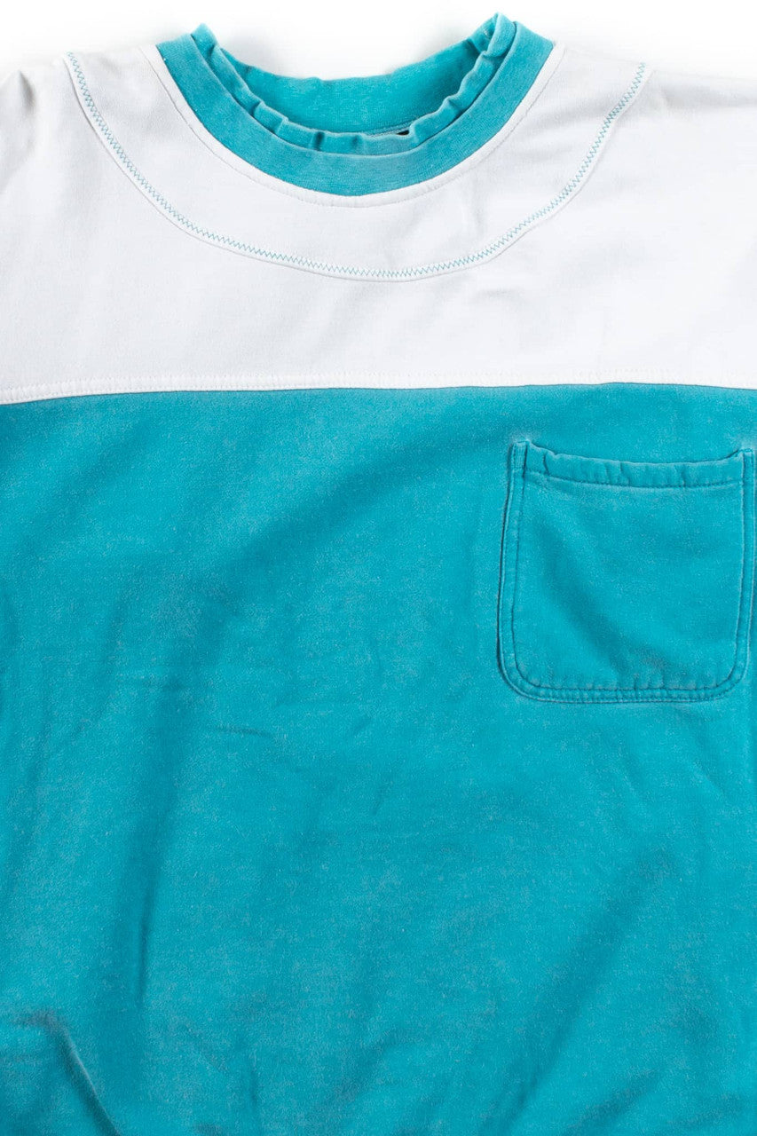 Vintage Layered Color Block Pocket Sweatshirt