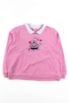 Vintage Embroidered Birdcage Collared Sweatshirt