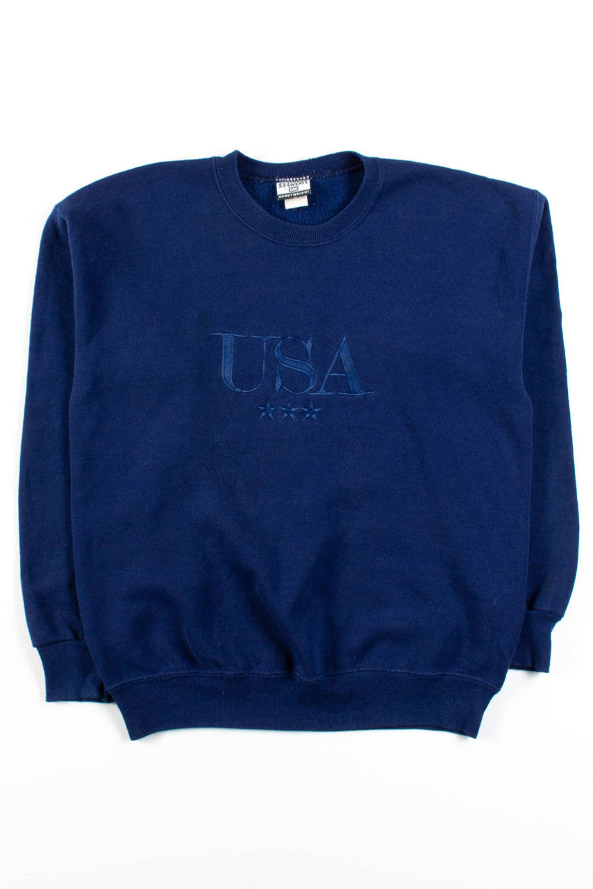 Vintage Embroidered USA Sweatshirt