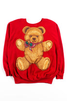 Vintage Embroidered Teddy Bear Sweatshirt