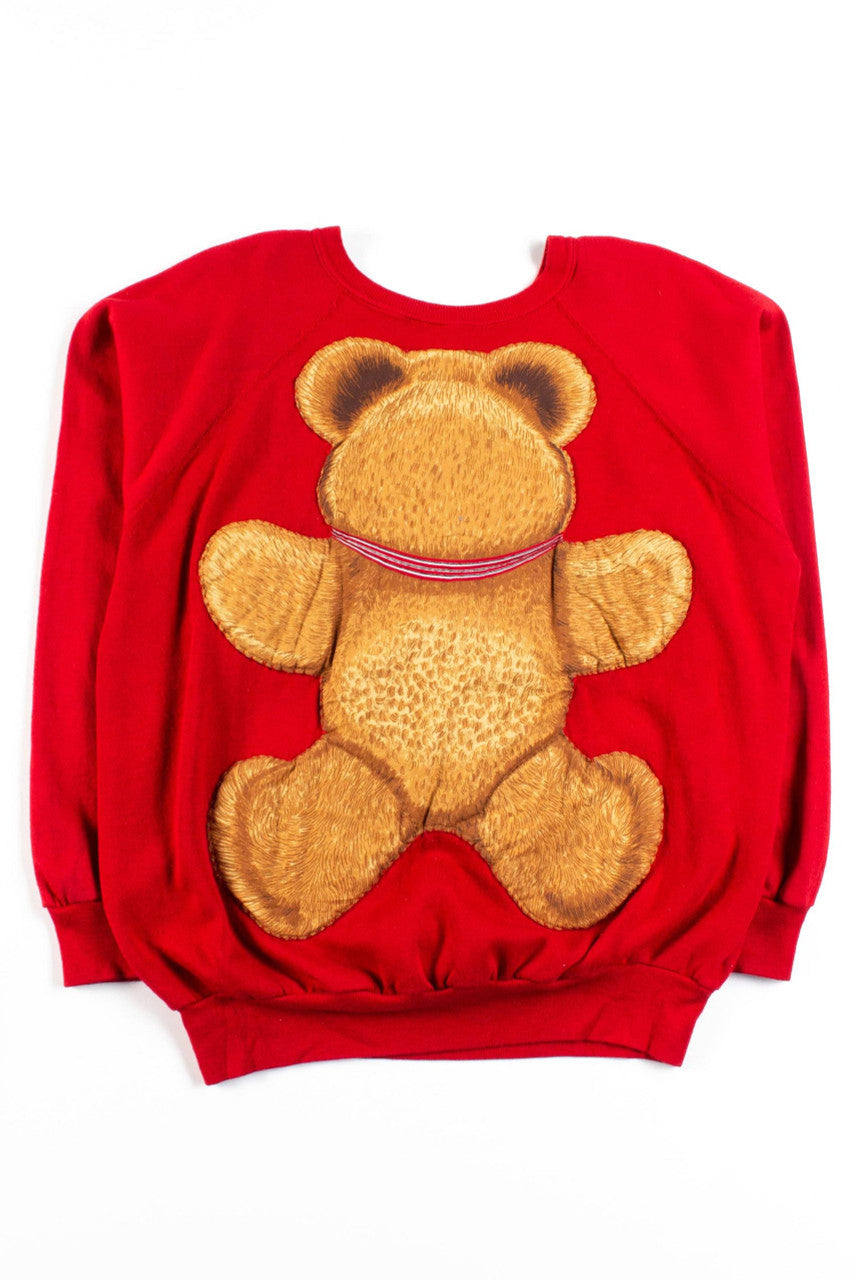 Vintage Embroidered Teddy Bear Sweatshirt