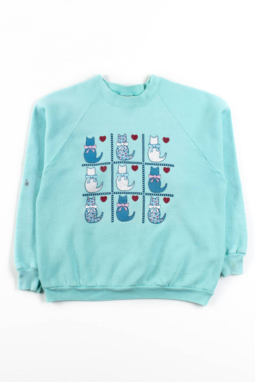 Vintage Tic-Tac-Toe Cats Sweatshirt