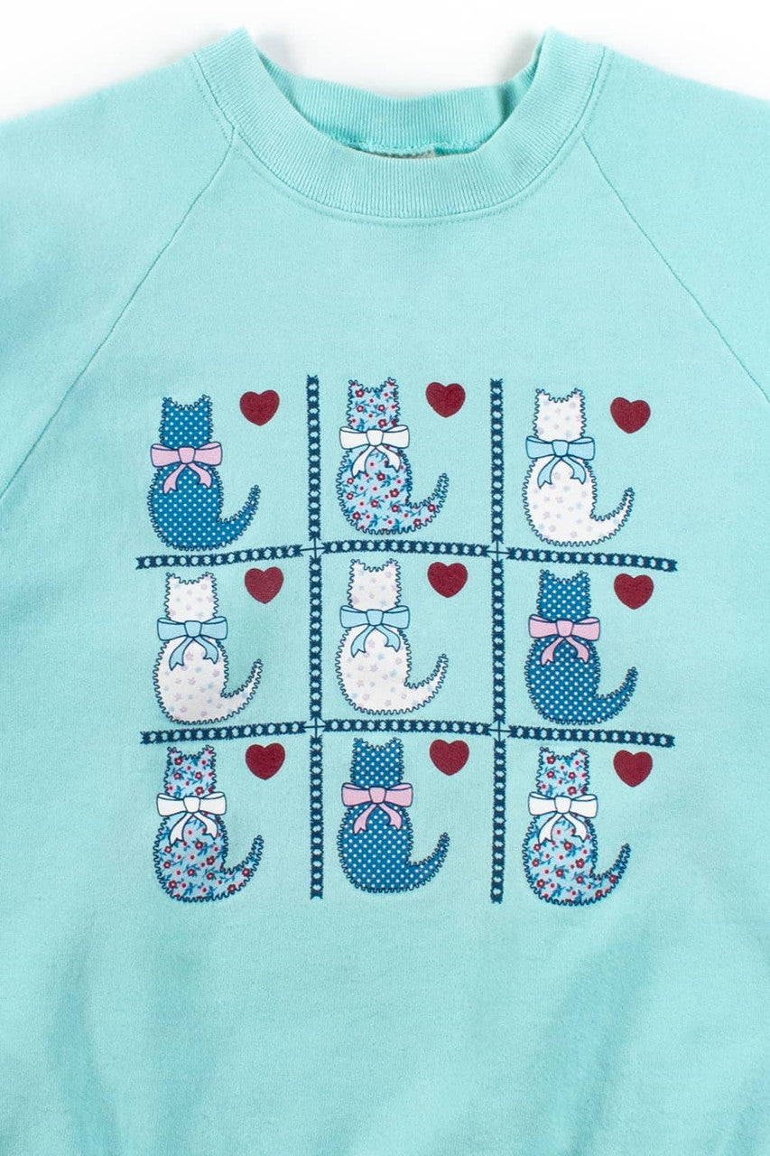 Vintage Tic-Tac-Toe Cats Sweatshirt