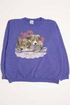 Vintage Puppies Roses Sweatshirt