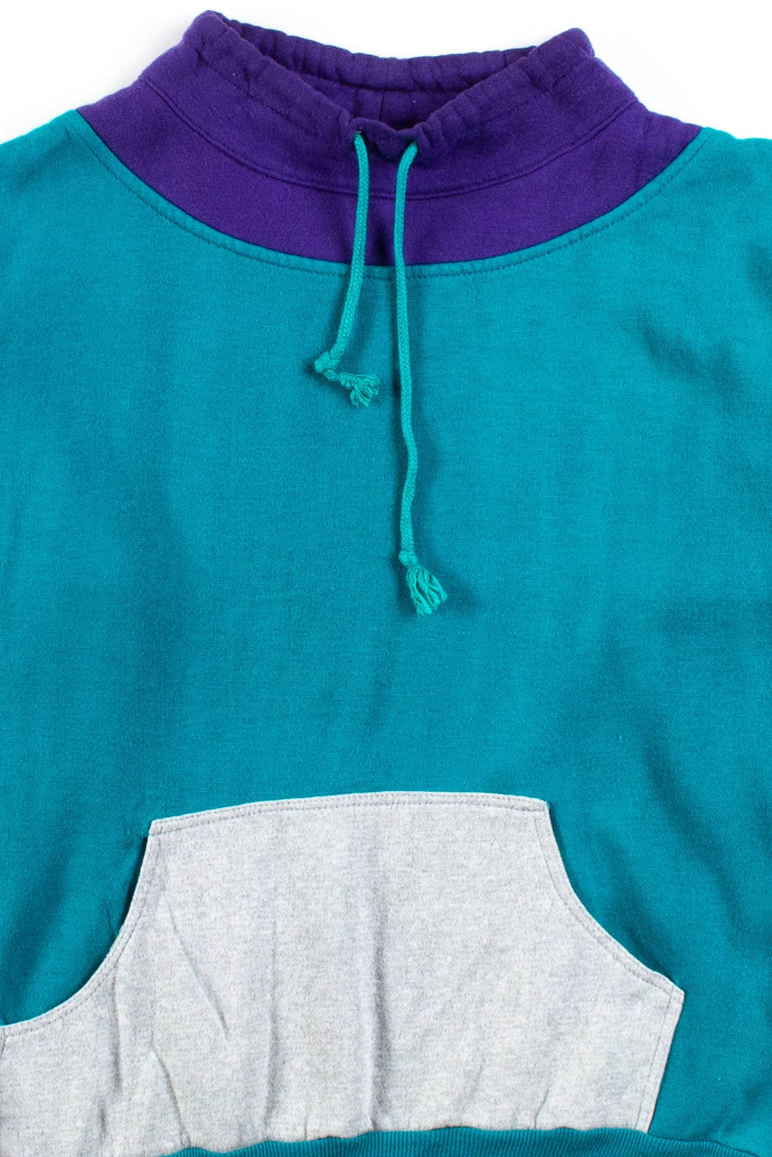 Vintage Teal Color Block Sweatshirt