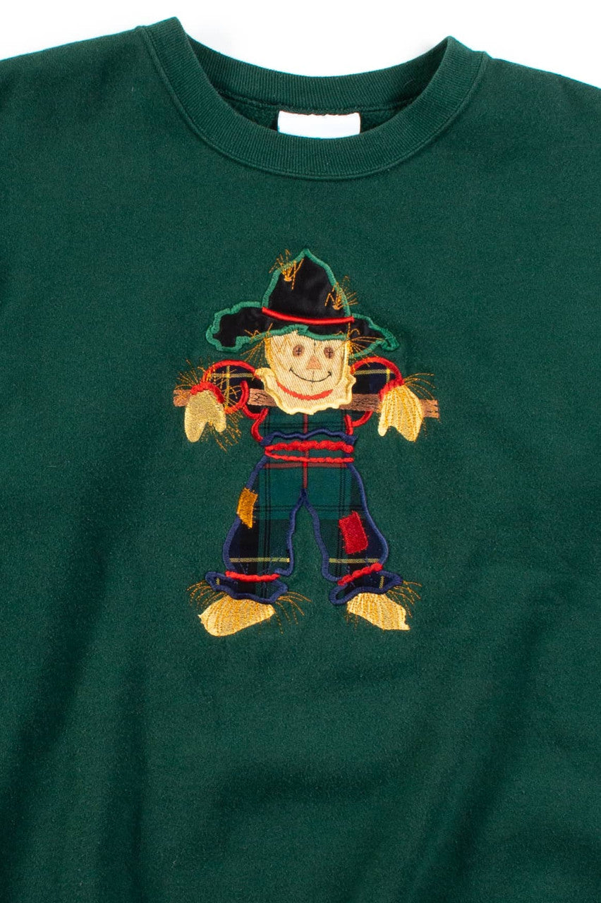 Vintage Embroidered Scarecrow Sweatshirt