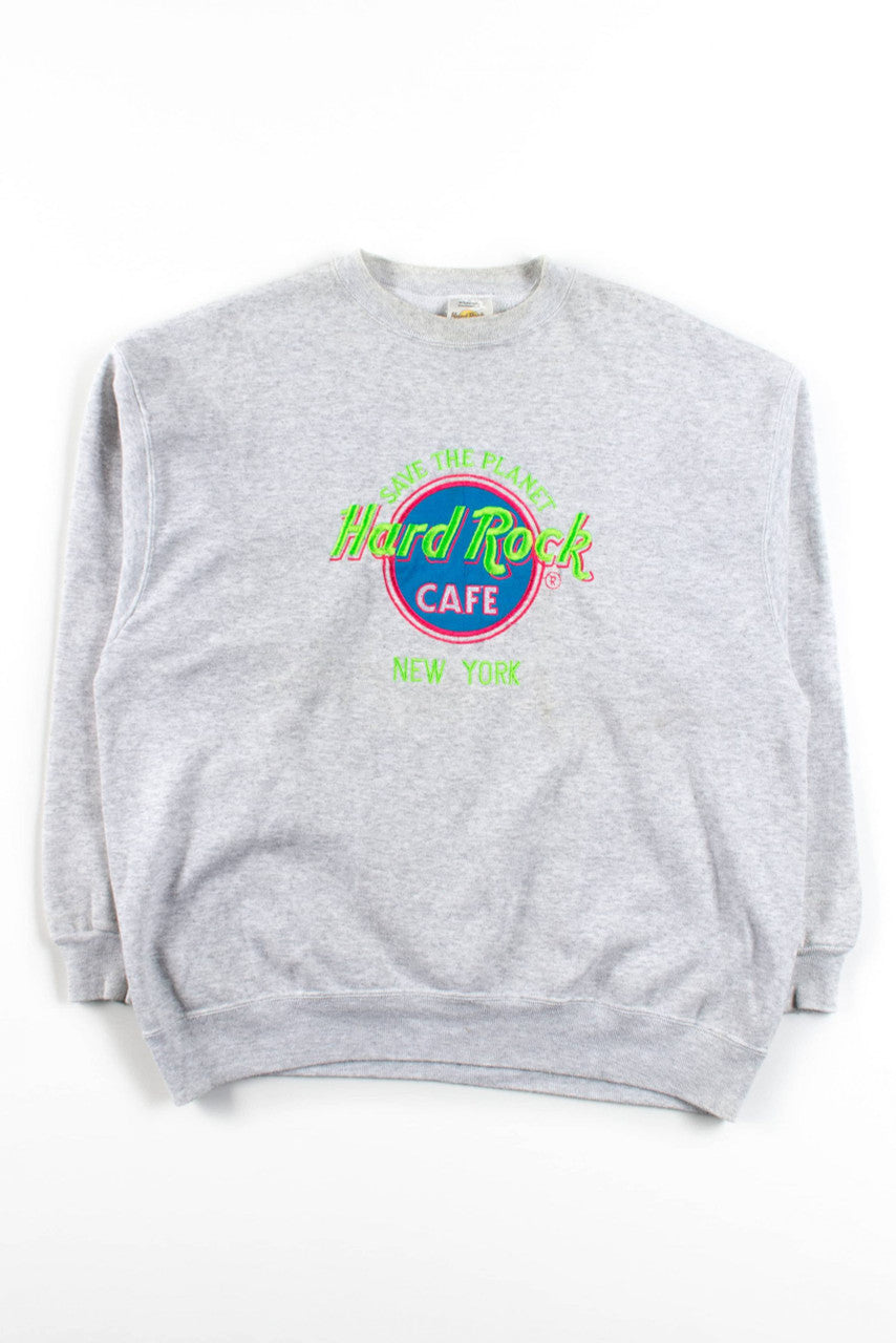 Hard Rock Save The Planet New York Neon Vintage Sweatshirt
