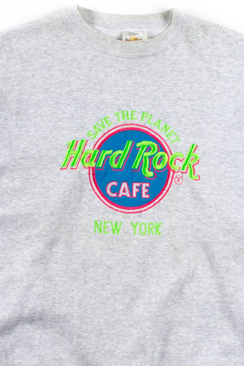 Hard Rock Save The Planet New York Neon Vintage Sweatshirt