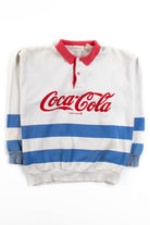 Vintage Striped Coca-Cola Polo Sweatshirt