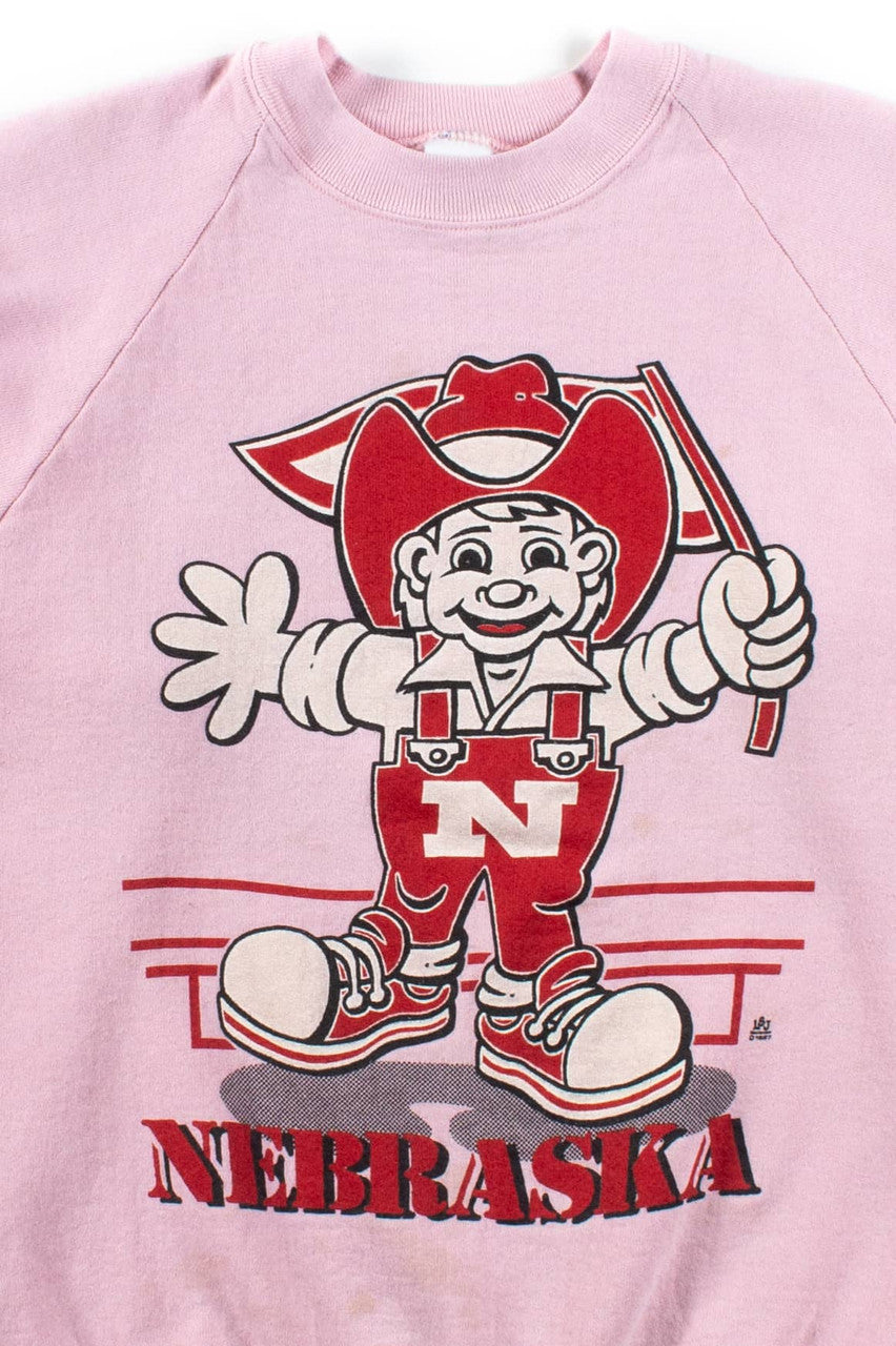 Vintage Nebraska Cornhusker Cartoon Sweatshirt (1987)