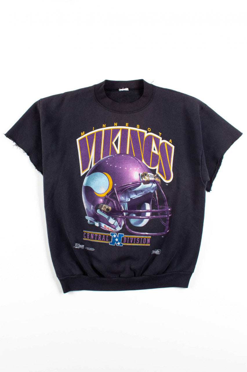 Vintage Minnesota Vikings Cutoff Sleeve Sweatshirt (1992)