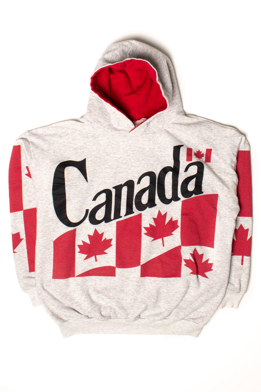 Vintage Canada Flags Hoodie