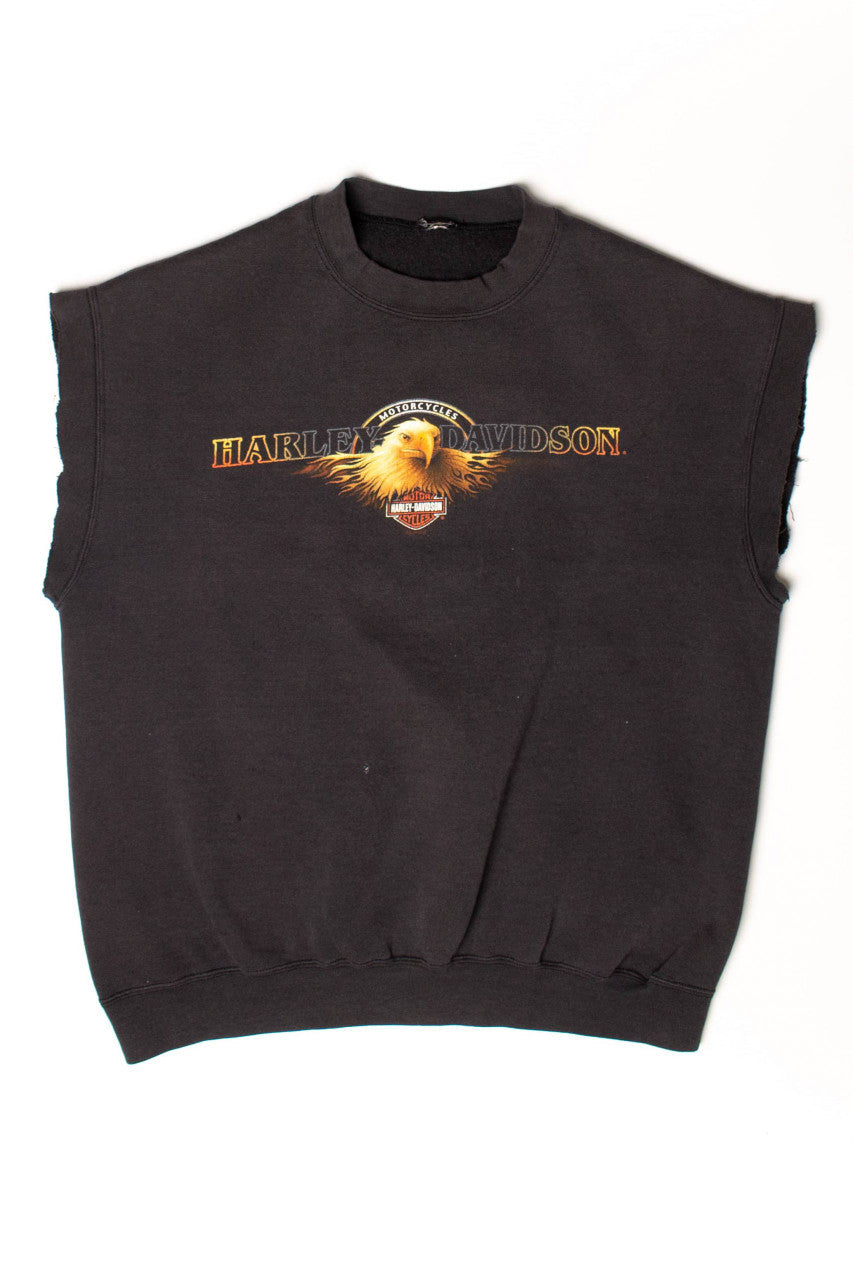 Vintage A.B.C Harley-Davidson Cutoff Sleeve Sweatshirt