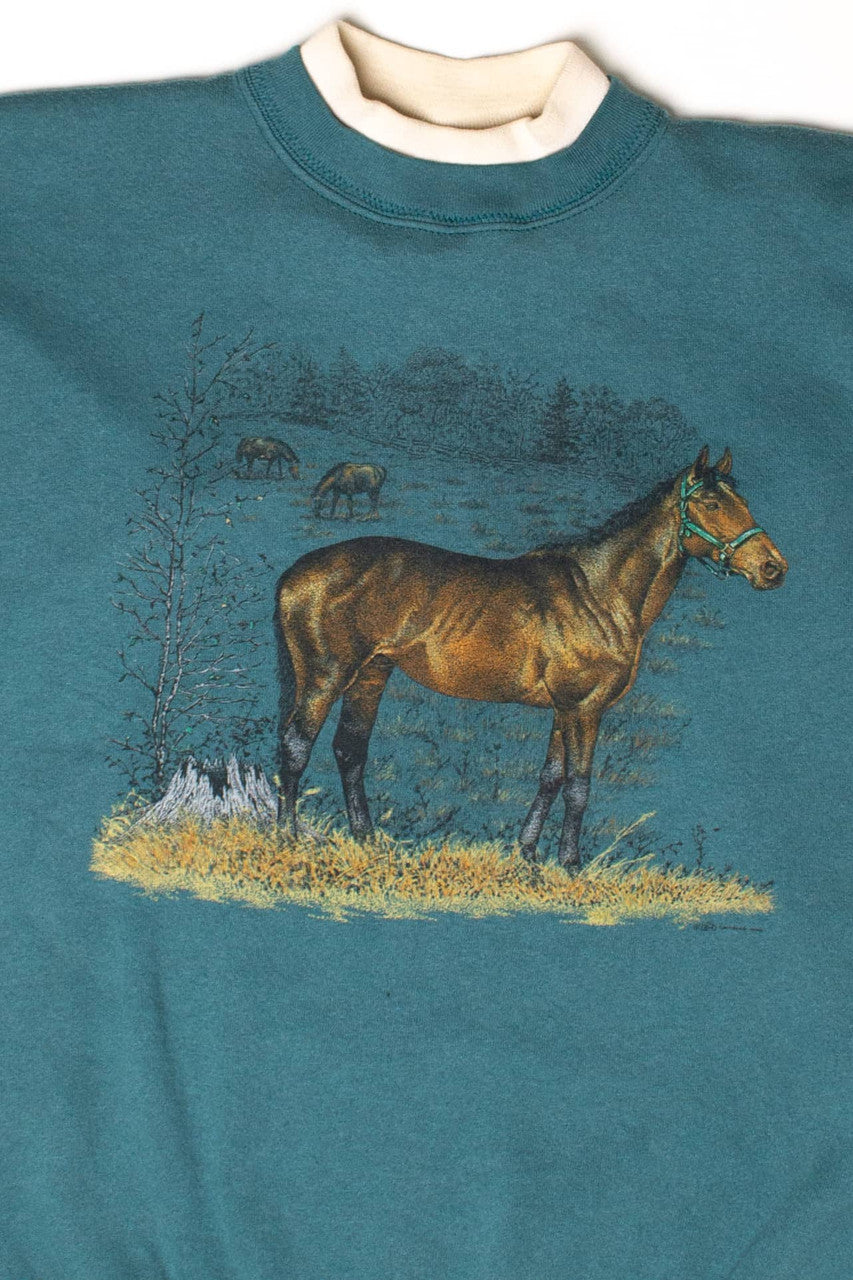 Vintage Field Of Horses Sweatshirt