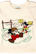 Vintage Mickey Football Embroidered Applique Sweatshirt