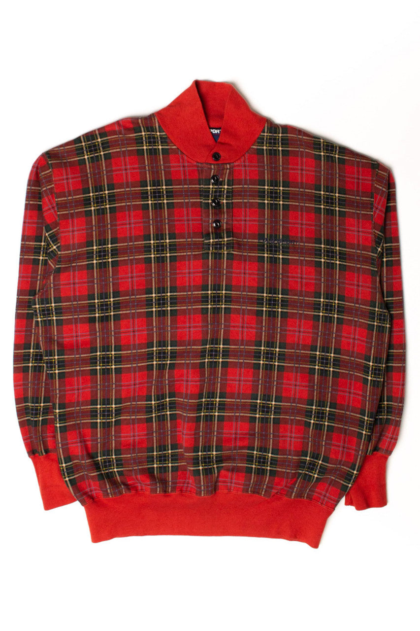 Vintage Polo Sport Red Plaid Sweatshirt (1990s)