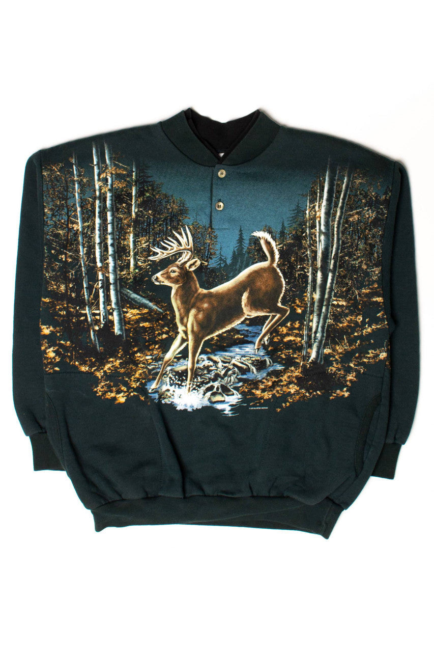 Vintage Deer In The Woods Sweatshirt (1990s)