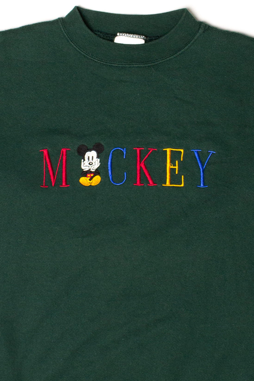 Vintage Green Mickey Sweatshirt (1990s)