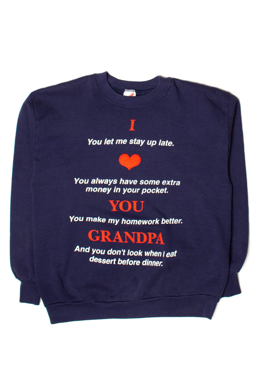 I Heart You Grandpa Vintage Sweatshirt (1990s)