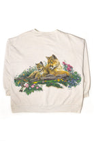 Vintage Big Cats & Flowers Sweatshirt (1990s)